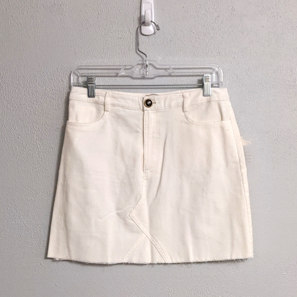 Altar'd State Corduroy White Skirt